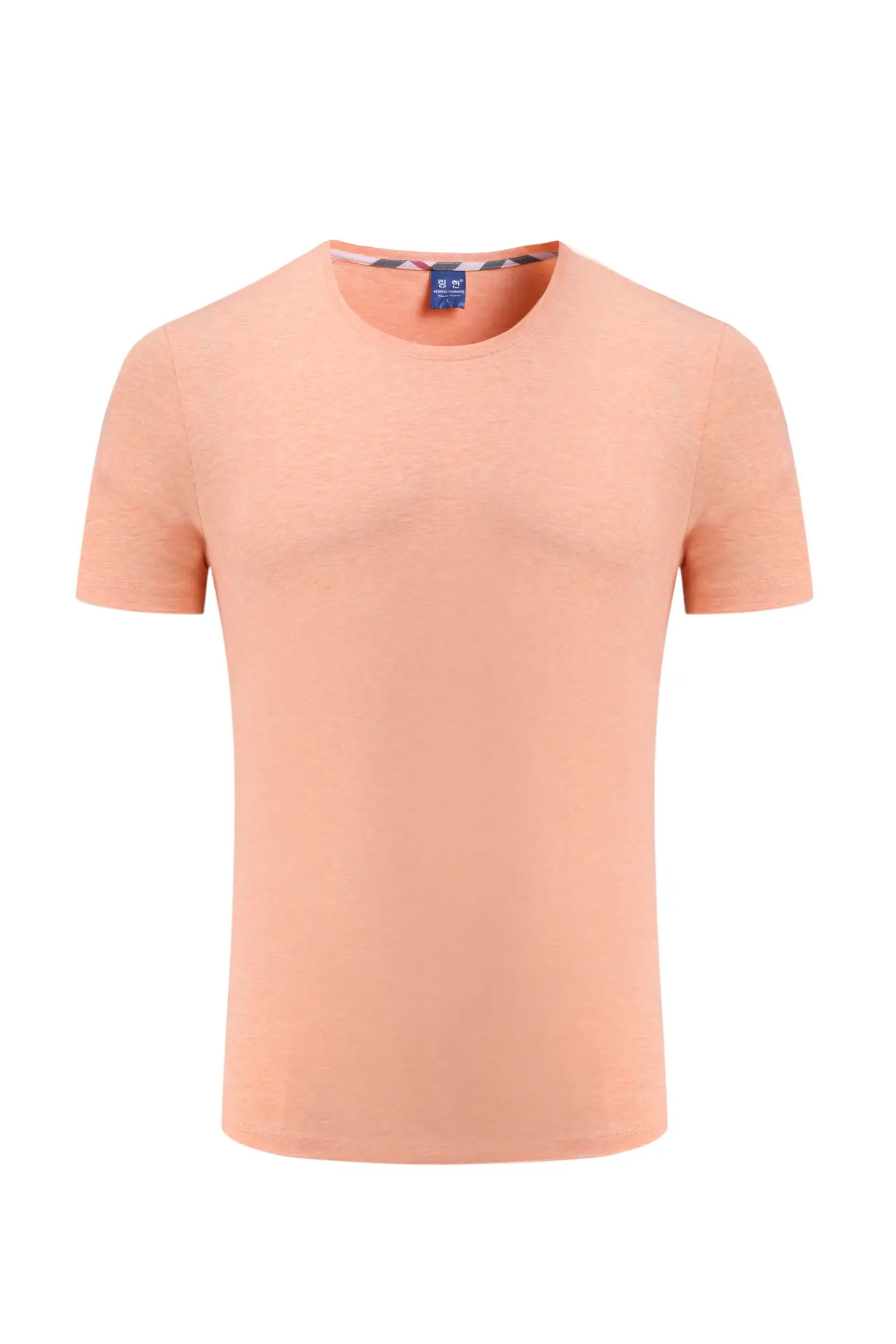 Men Cotton Plain T-Shirt Light Blue Short Sleeve - Image 6