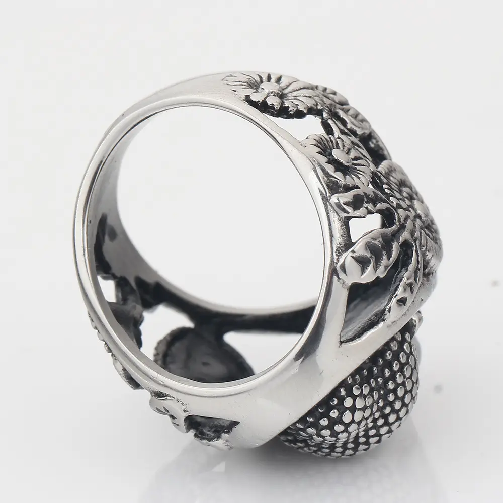 Vintage 23mm Shakyamuni Buddha Face Ring Titanium Steel — feature 6