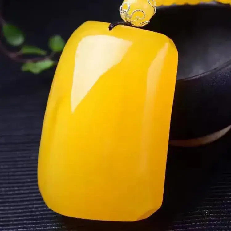 Yellow Full Honey Beeswax Pendant Necklace for Men Women - Image 2