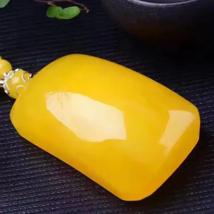 Yellow Full Honey Beeswax Pendant Necklace for Men Women - Image 4