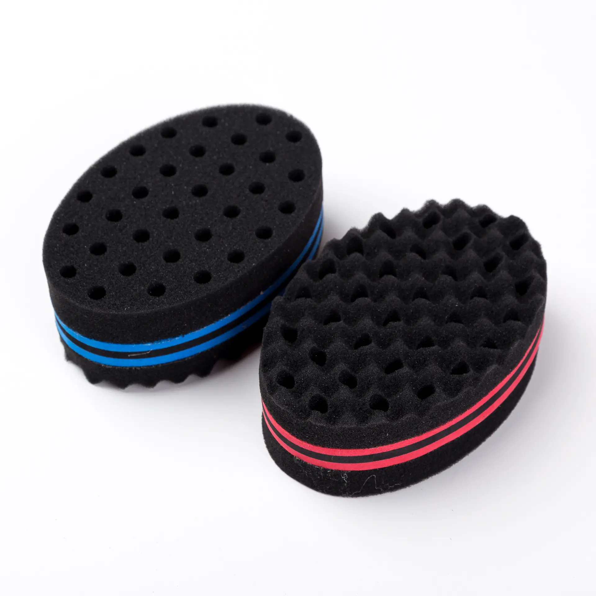 Oval Hair Sponge Brush Black Red for Hair Care - Image 3