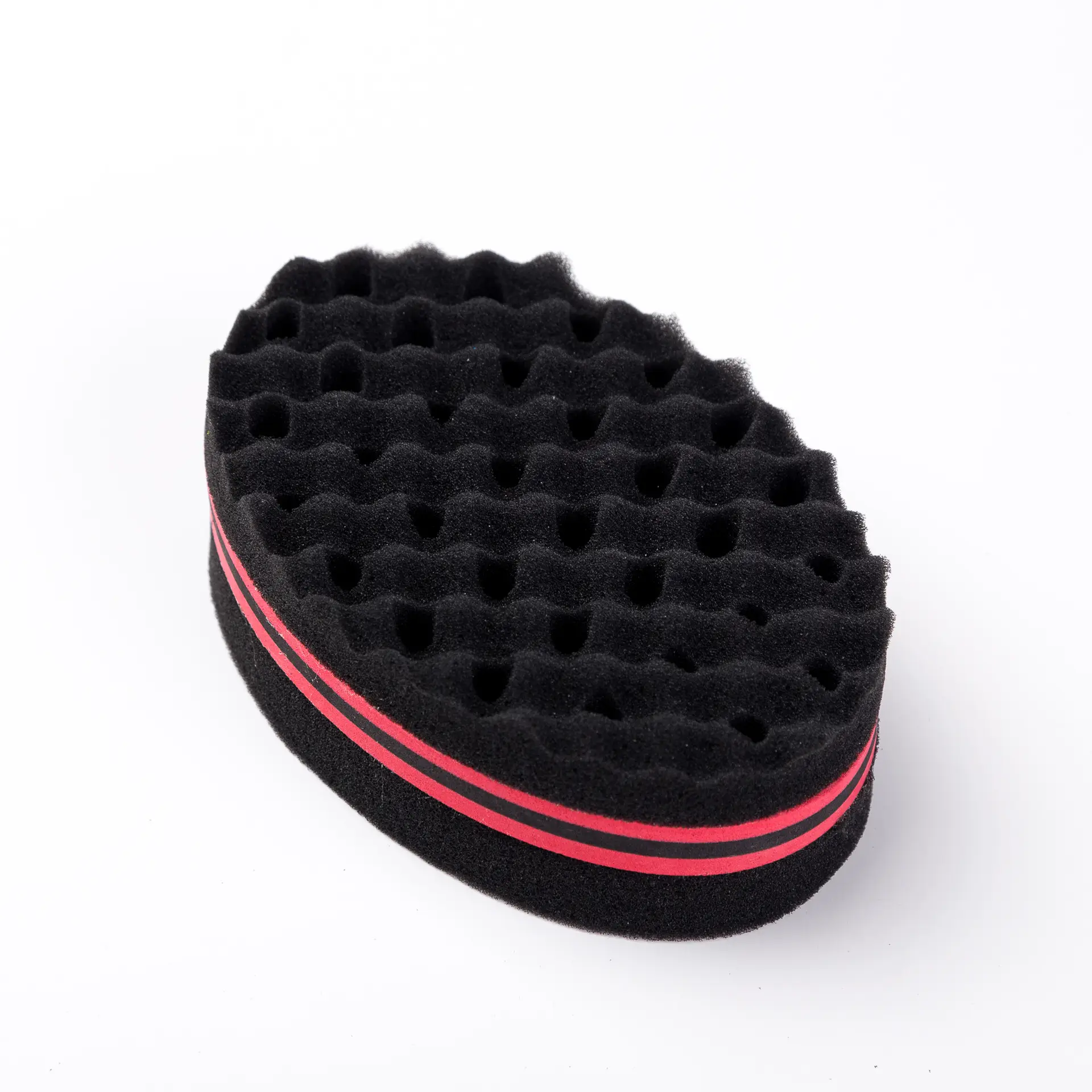 Oval Hair Sponge Brush Black Red for Hair Care - Image 5