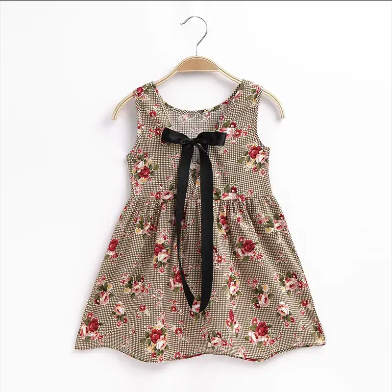 Girls Floral Vests with Bow Small Medium Summer Dress - Image 2
