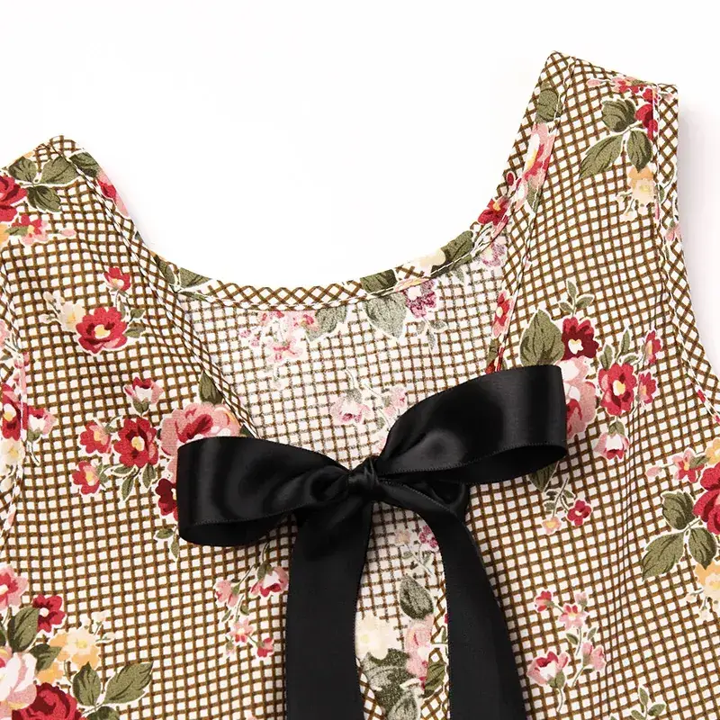 Girls Floral Vests with Bow Small Medium Summer Dress - Image 3