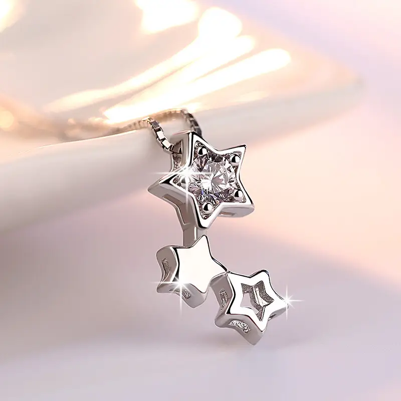Silver Plated Star Necklace for Women Sparkling Pendant - Image 4