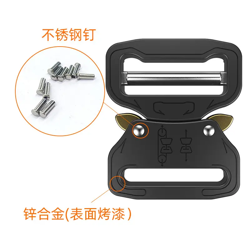 Men's Matte Black Tactical Belt Buckle 39mm Quick-Release