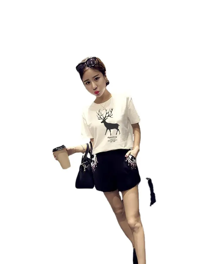 Women Loose Deer Print T-Shirt Summer 2025 - Image 3