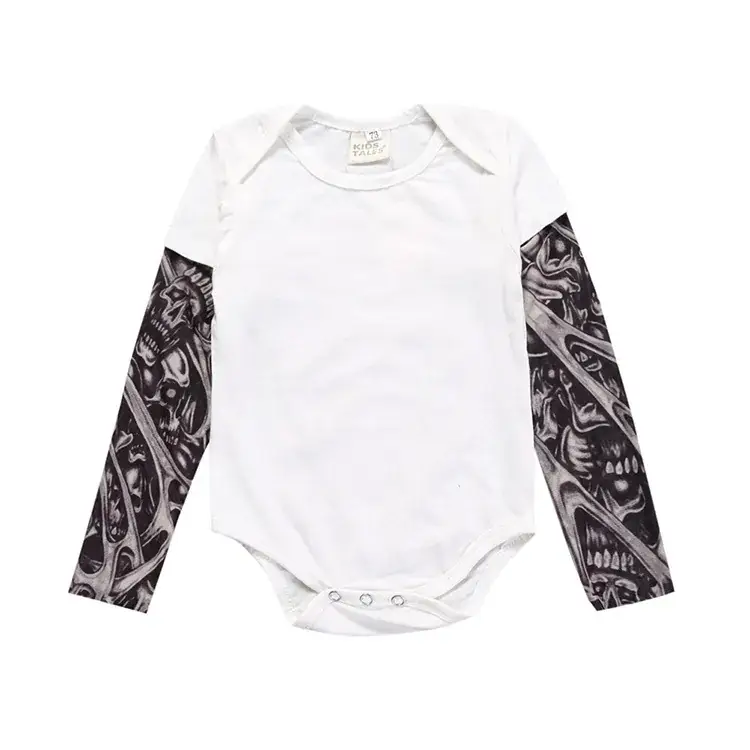Baby Christmas Arm Tattoo Two-Piece Cotton Romper - Image 9