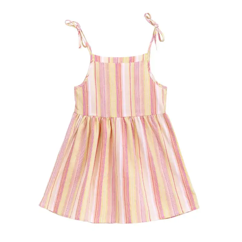 Girls Korean Style Sleeveless Printed Dress Set