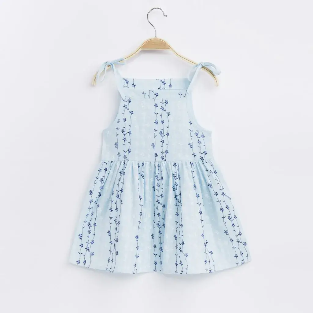 Girls Korean Style Sleeveless Printed Dress Set