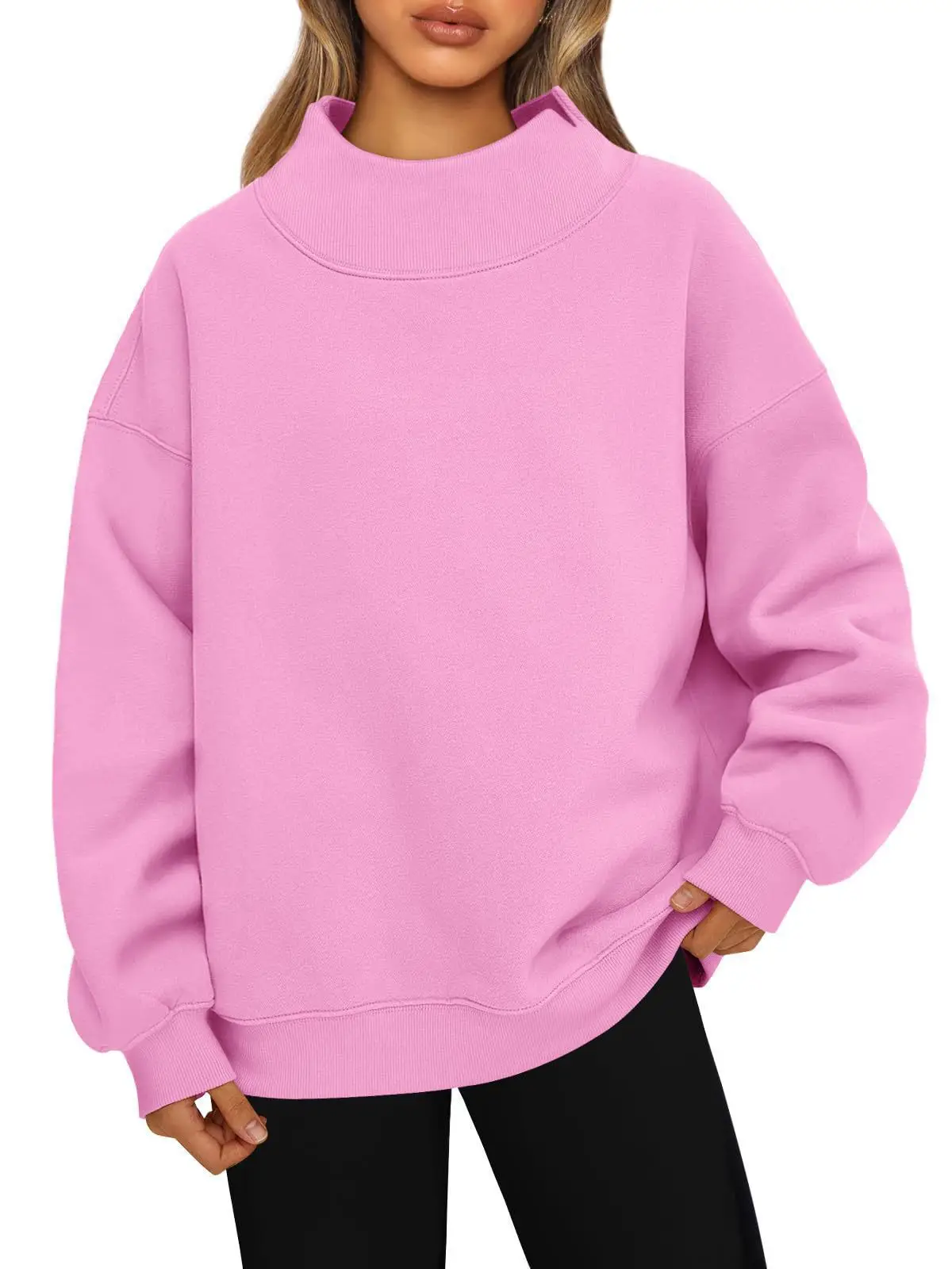 Women Grey Fleece Lined Long Sleeve Sweatshirt - Image 11