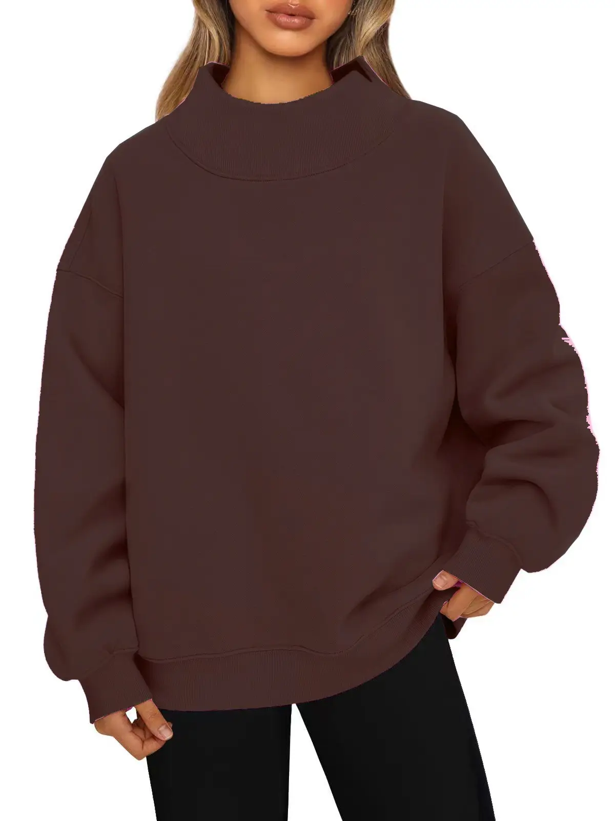 Women Grey Fleece Lined Long Sleeve Sweatshirt - Image 7
