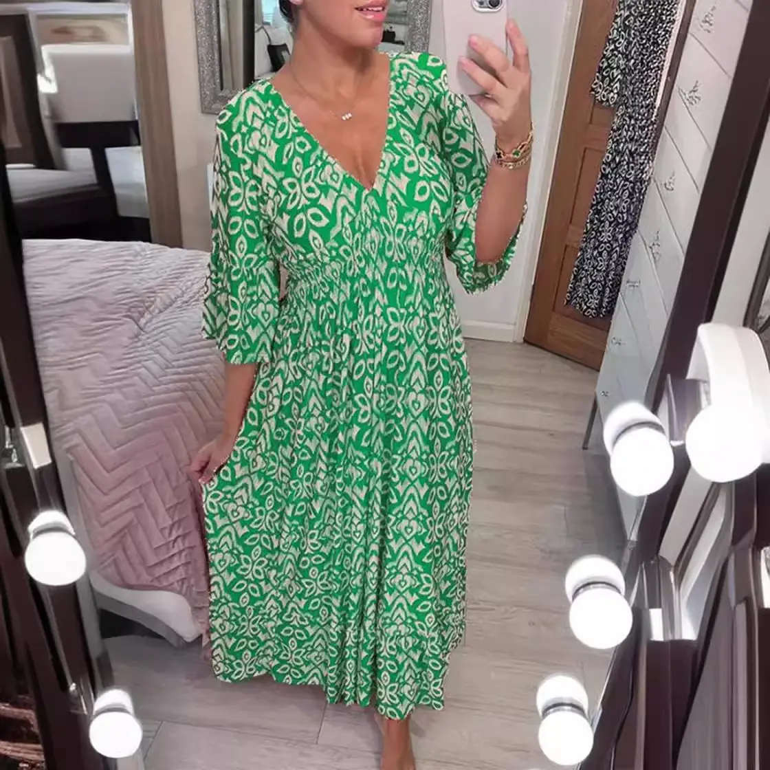 2024 New Plus Size Floral Dress Beach Wear - Image 13