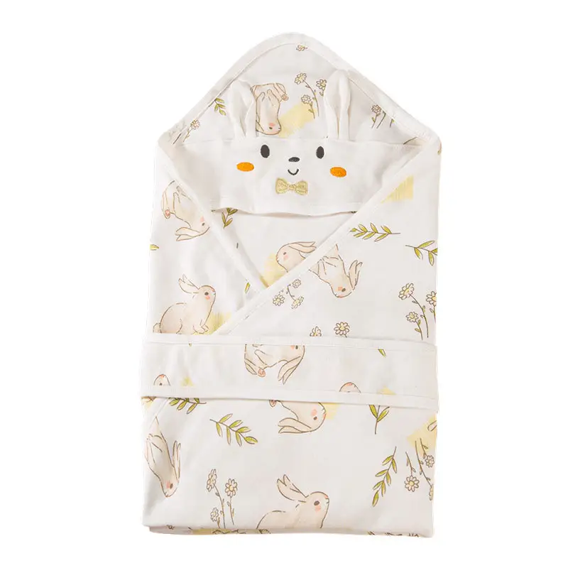 Baby Swaddle Blanket White Cartoon Newborn Summer - Image 12