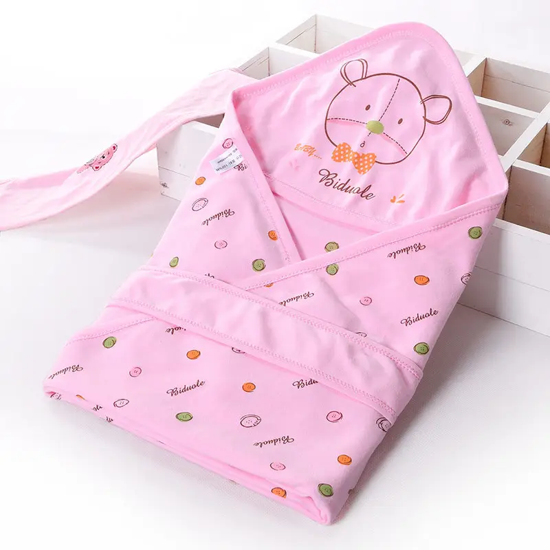 Baby Swaddle Blanket White Cartoon Newborn Summer - Image 3