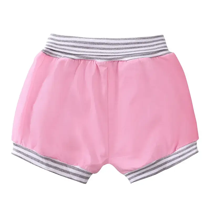 Pink Striped Hooded Top & Shorts Set for Girls - Image 5