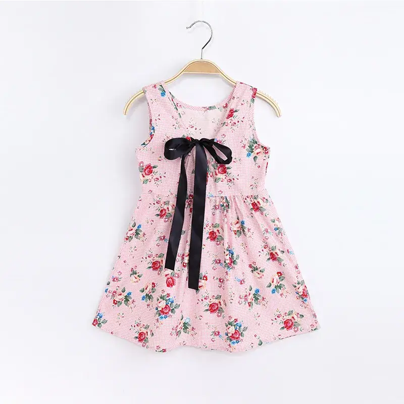 Girls Sleeveless Floral Dress Small Medium - Image 9
