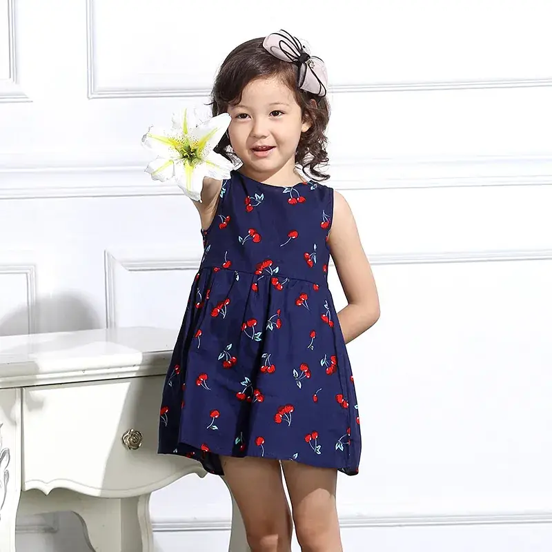 Girls Sleeveless Floral Dress Small Medium - Image 6