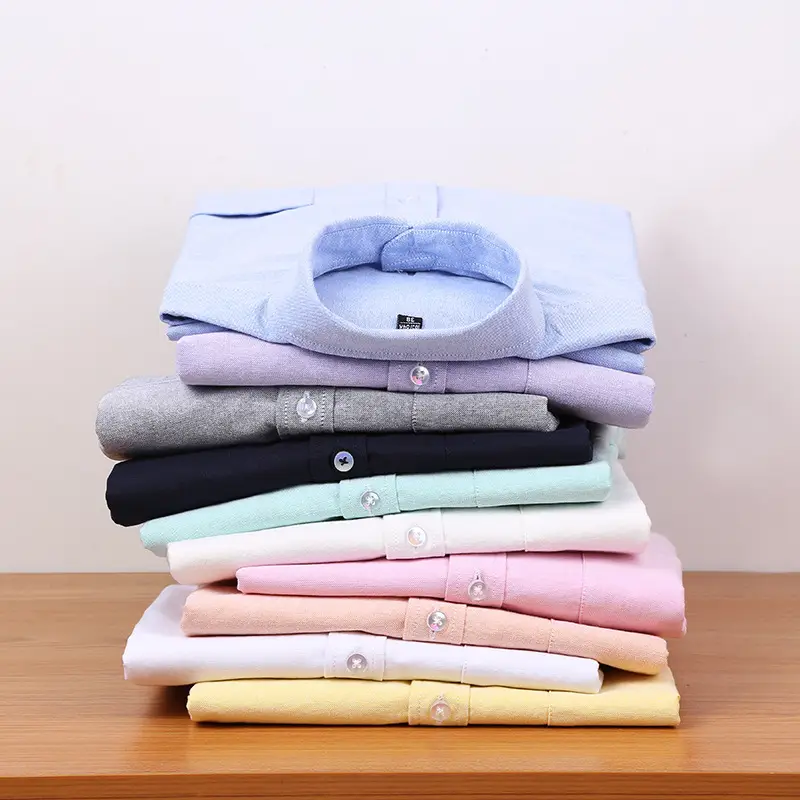 Pure White Unstitched Oxford Shirt Youth Casual Washed Cotton - Image 16
