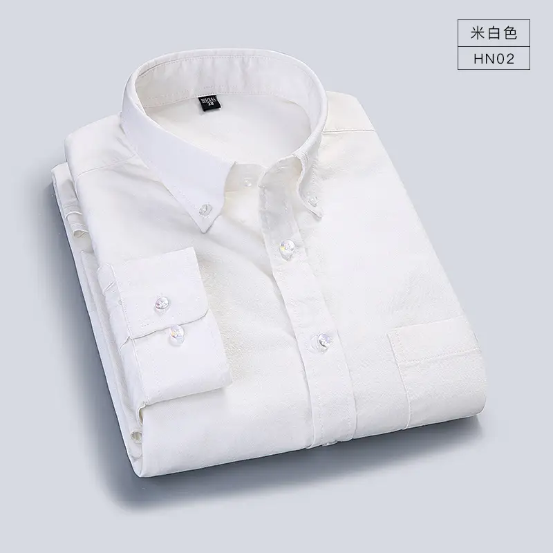 Pure White Unstitched Oxford Shirt Youth Casual Washed Cotton - Image 2
