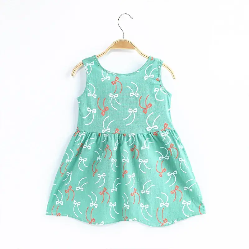 Pink Sleeveless Bow Baby Dress for Girls