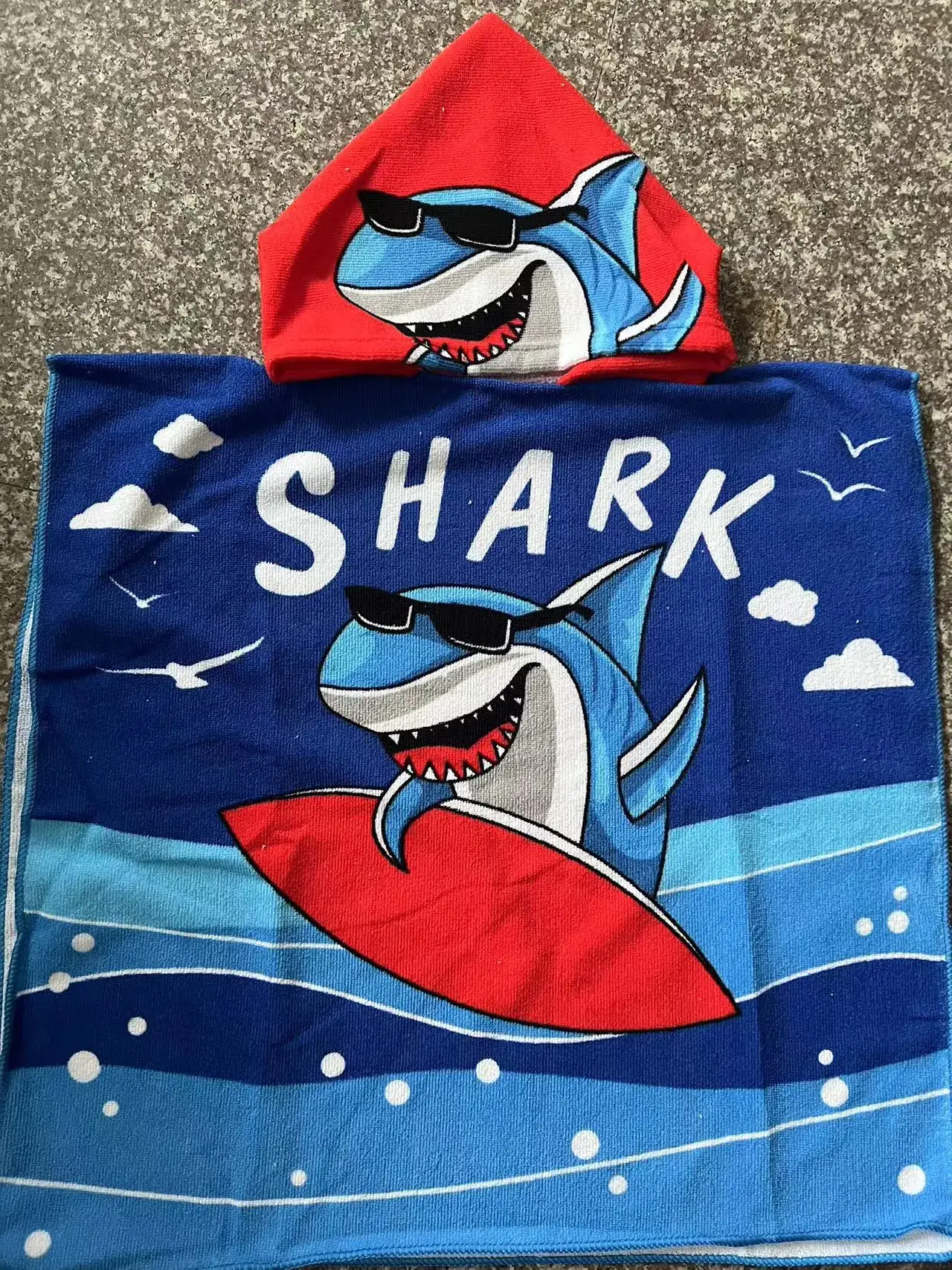 Kids Dino Bathrobe Blue Pink Green Cartoon Bath Towel