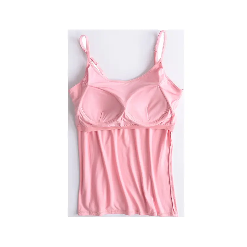White Camisole with Breast Pads for Women