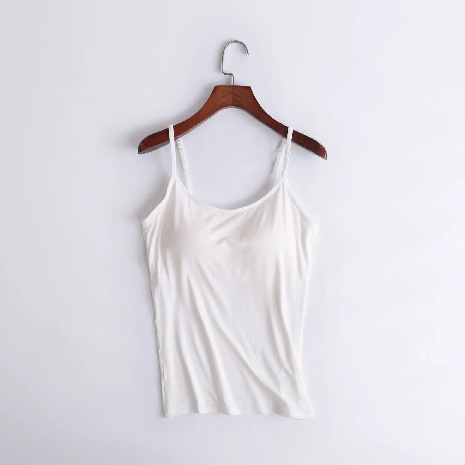 White Camisole with Breast Pads for Women