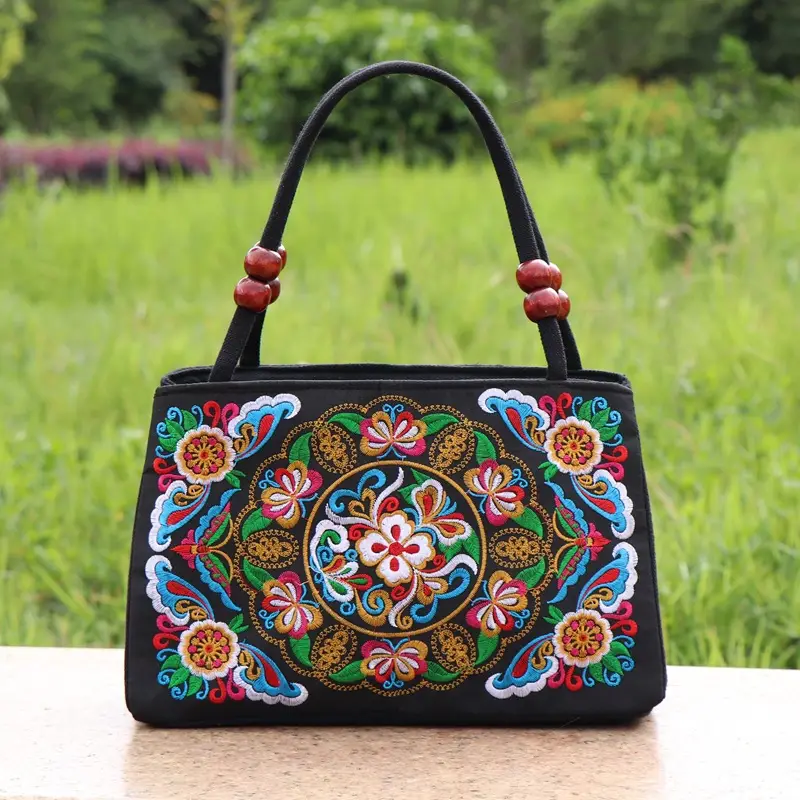 Double-Sided Embroidered Floral Handbag for Women - Image 10