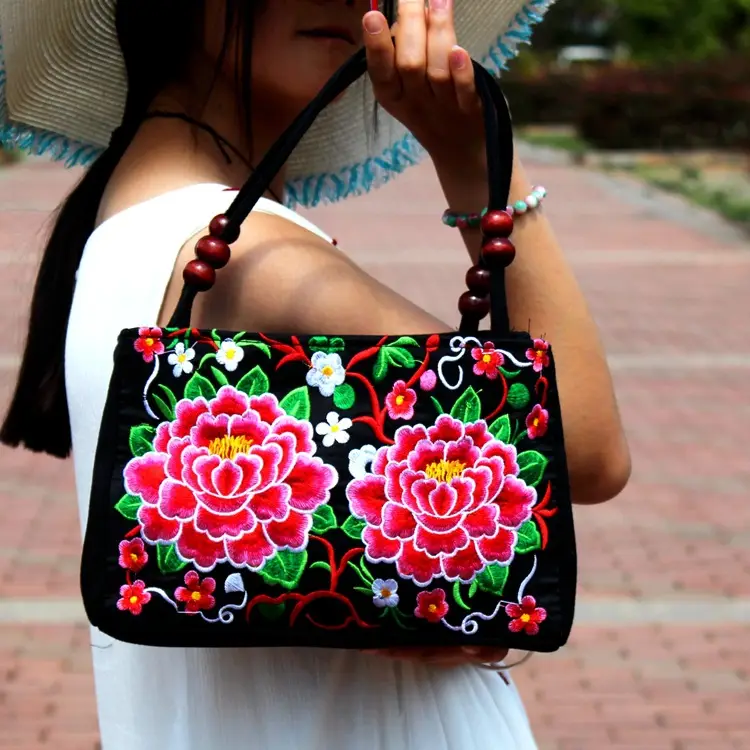 Double-Sided Embroidered Floral Handbag for Women - Image 11