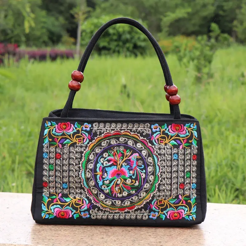 Double-Sided Embroidered Floral Handbag for Women - Image 12