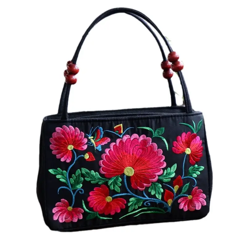 Double-Sided Embroidered Floral Handbag for Women - Image 13