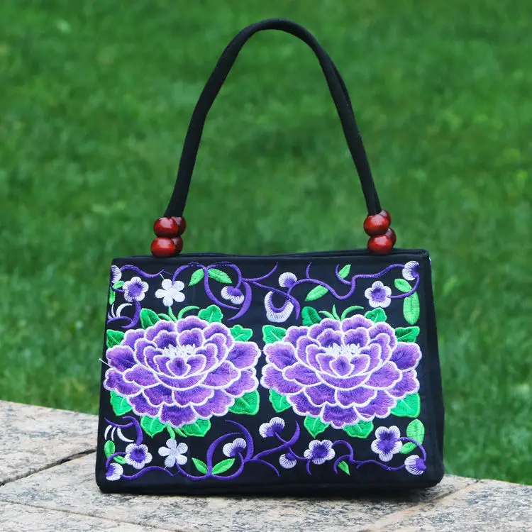 Double-Sided Embroidered Floral Handbag for Women - Image 3