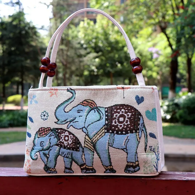 Double-Sided Embroidered Floral Handbag for Women - Image 5