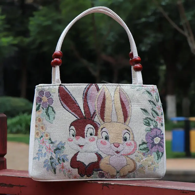 Double-Sided Embroidered Floral Handbag for Women - Image 7