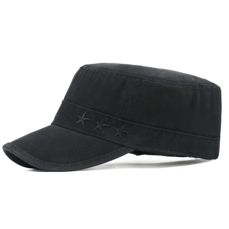 Men's Brown Star Embroidered Baseball Cap Spring Autumn Military Style - Image 8