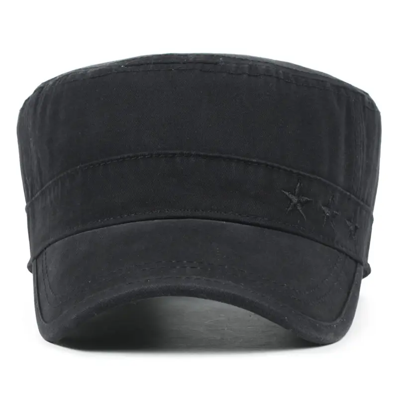 Men's Brown Star Embroidered Baseball Cap Spring Autumn Military Style - Image 9
