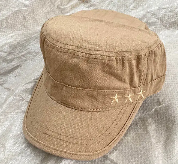 Men's Brown Star Embroidered Baseball Cap Spring Autumn Military Style - Image 4