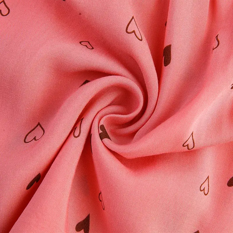 2025 Summer Girls Sleeveless Pink Heart Print Skirt