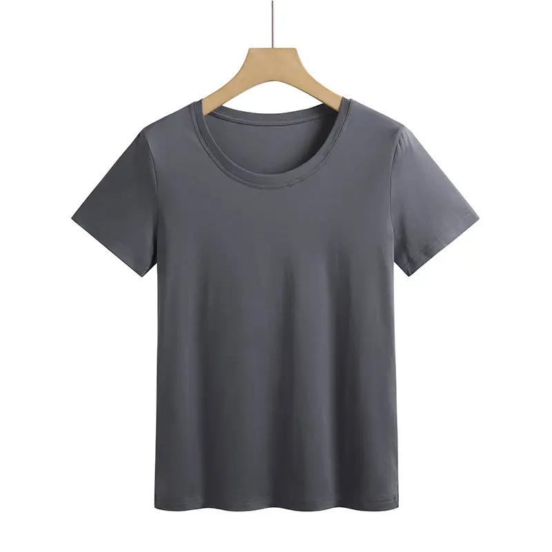 Women Mercerized Cotton V-Neck T-Shirt Green - Image 14
