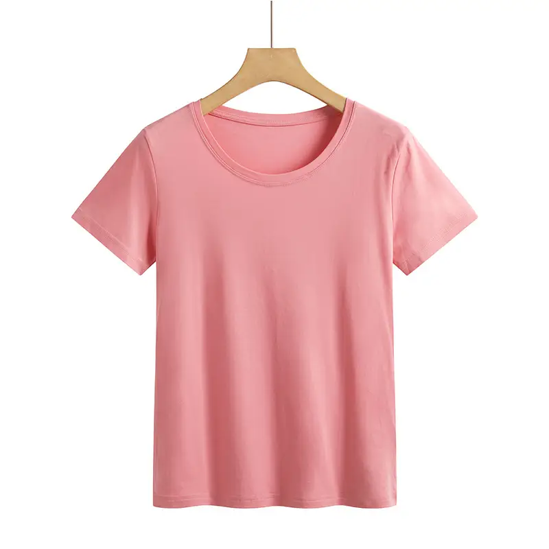 Women Mercerized Cotton V-Neck T-Shirt Green - Image 17