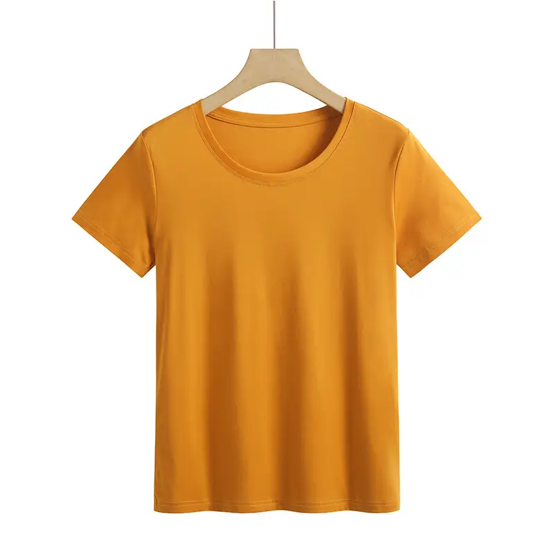 Women Mercerized Cotton V-Neck T-Shirt Green - Image 18