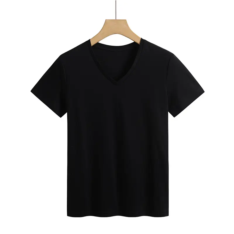 Women Mercerized Cotton V-Neck T-Shirt Green - Image 23