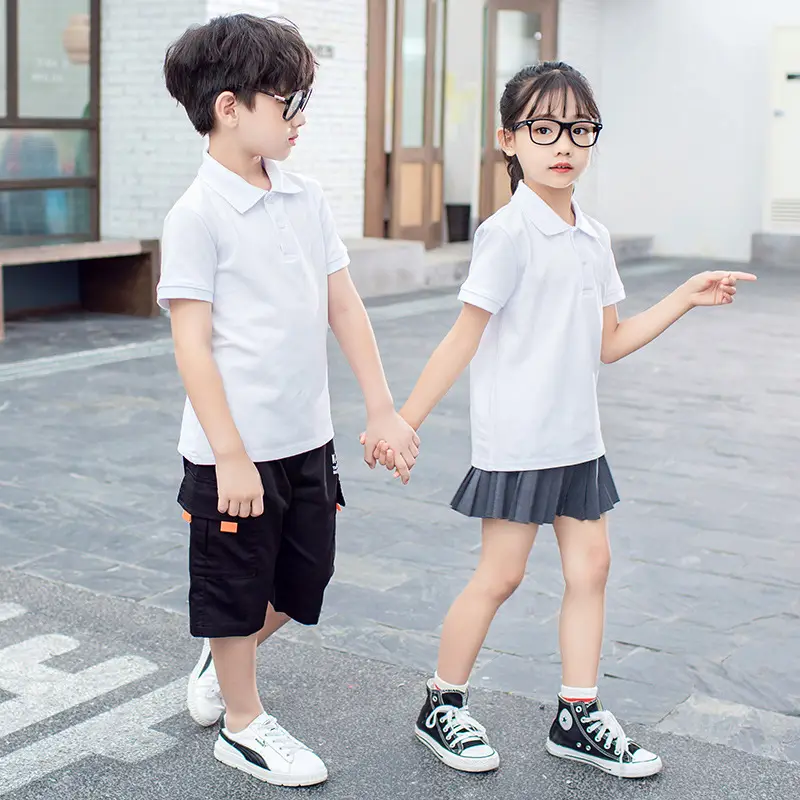 Kids Black Polo T-Shirt Cotton 1-15Yrs Summer School Uniform - Image 23