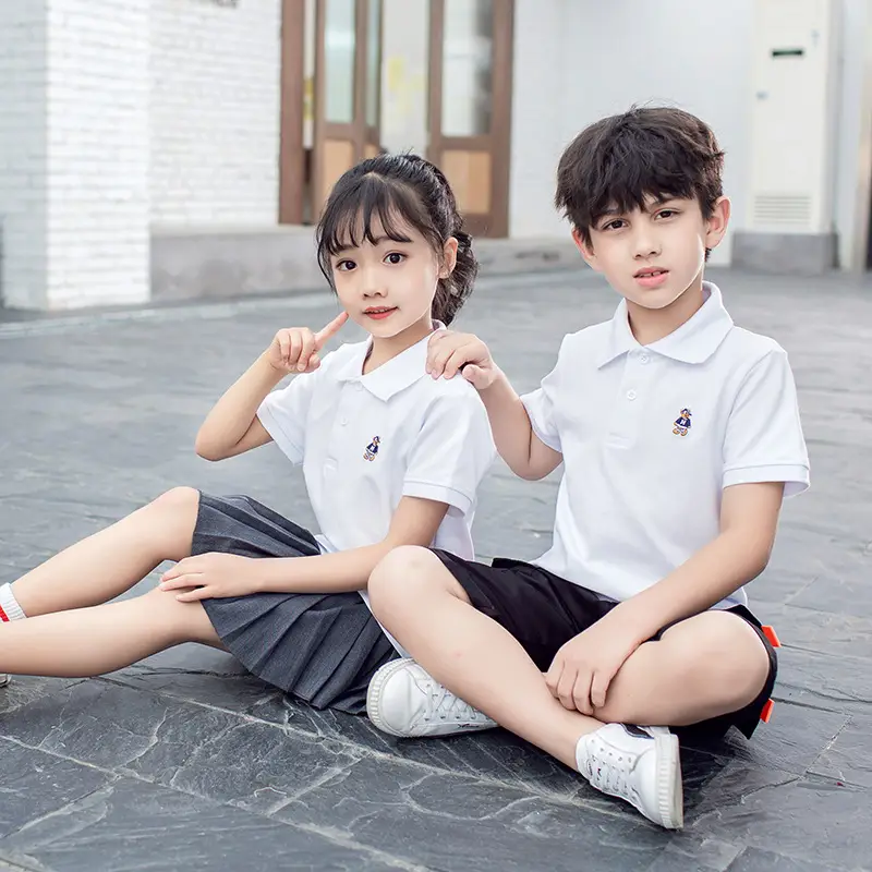 Kids Black Polo T-Shirt Cotton 1-15Yrs Summer School Uniform - Image 25