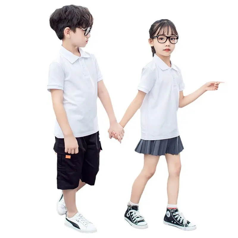 Kids Black Polo T-Shirt Cotton 1-15Yrs Summer School Uniform - Image 27