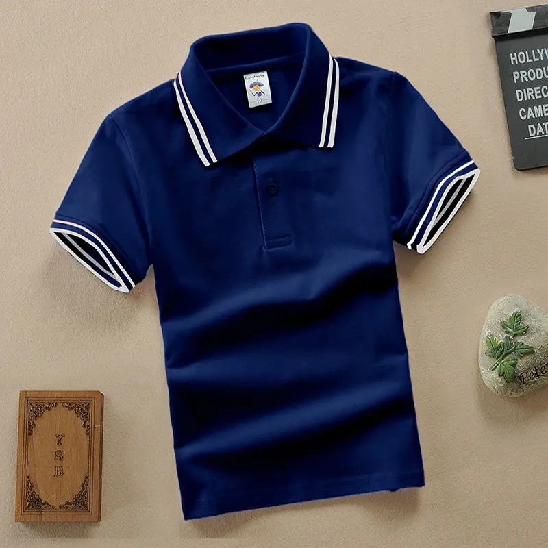 Kids Black Polo T-Shirt Cotton 1-15Yrs Summer School Uniform - Image 11