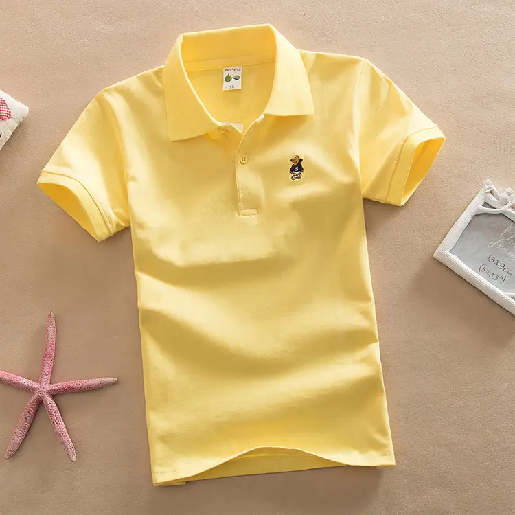 Kids Black Polo T-Shirt Cotton 1-15Yrs Summer School Uniform - Image 13
