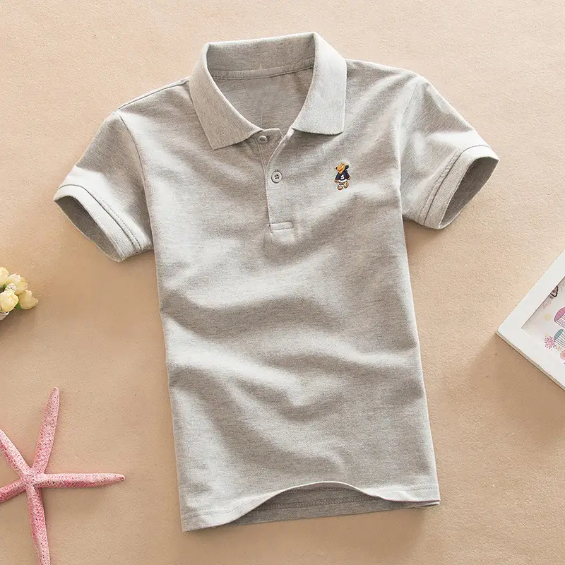 Kids Black Polo T-Shirt Cotton 1-15Yrs Summer School Uniform - Image 14
