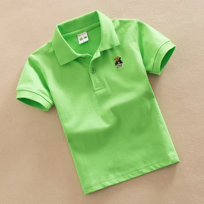 Kids Black Polo T-Shirt Cotton 1-15Yrs Summer School Uniform - Image 18